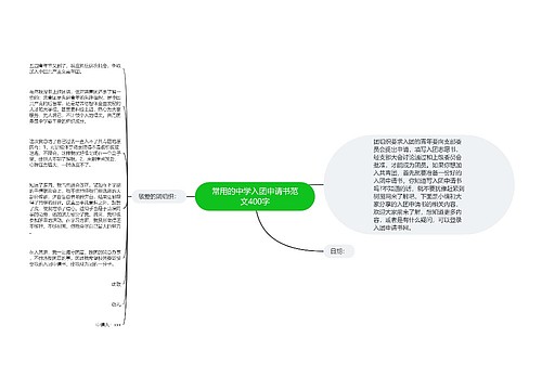 常用的中学入团申请书范文400字