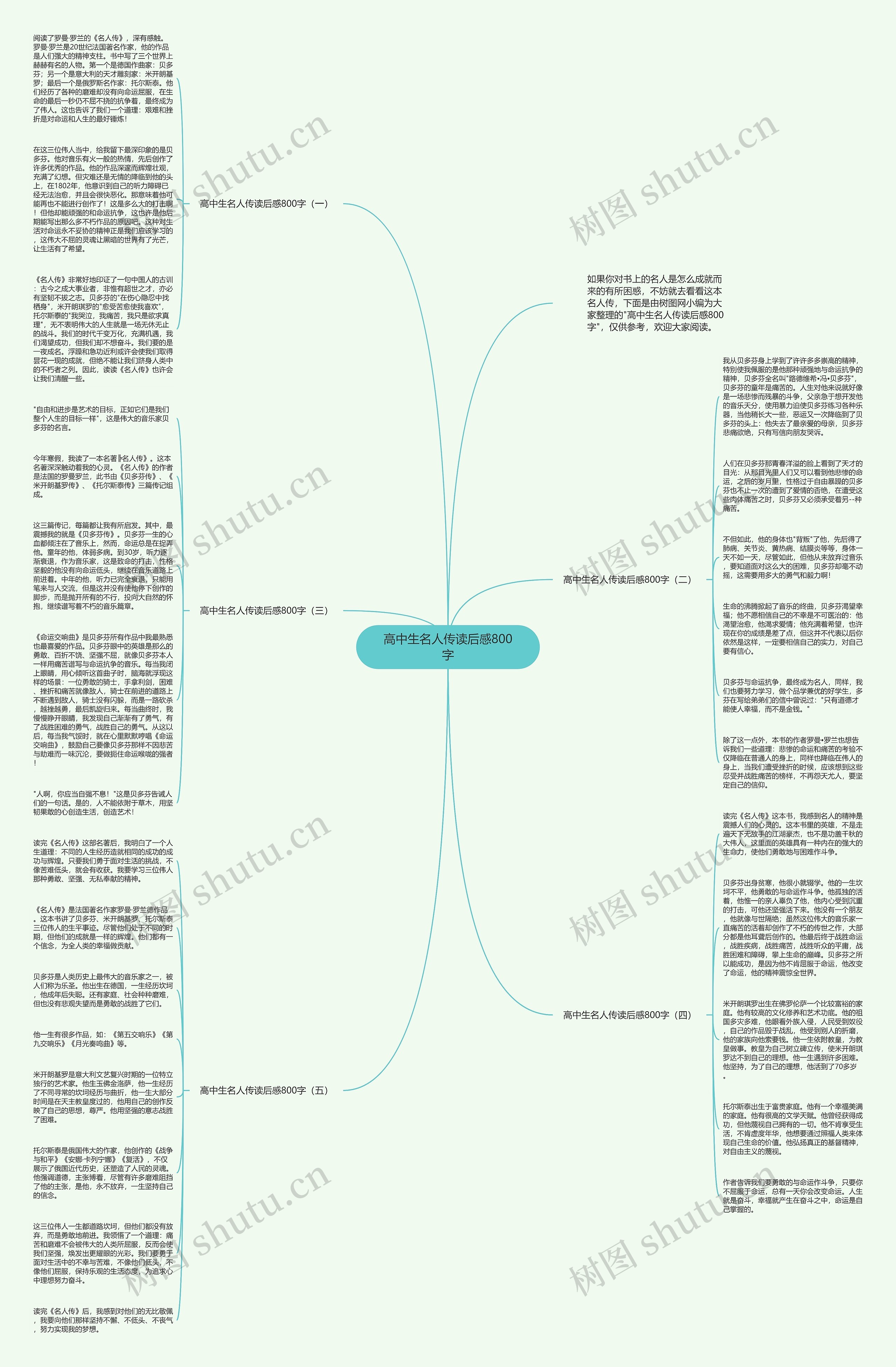 高中生名人传读后感800字思维导图