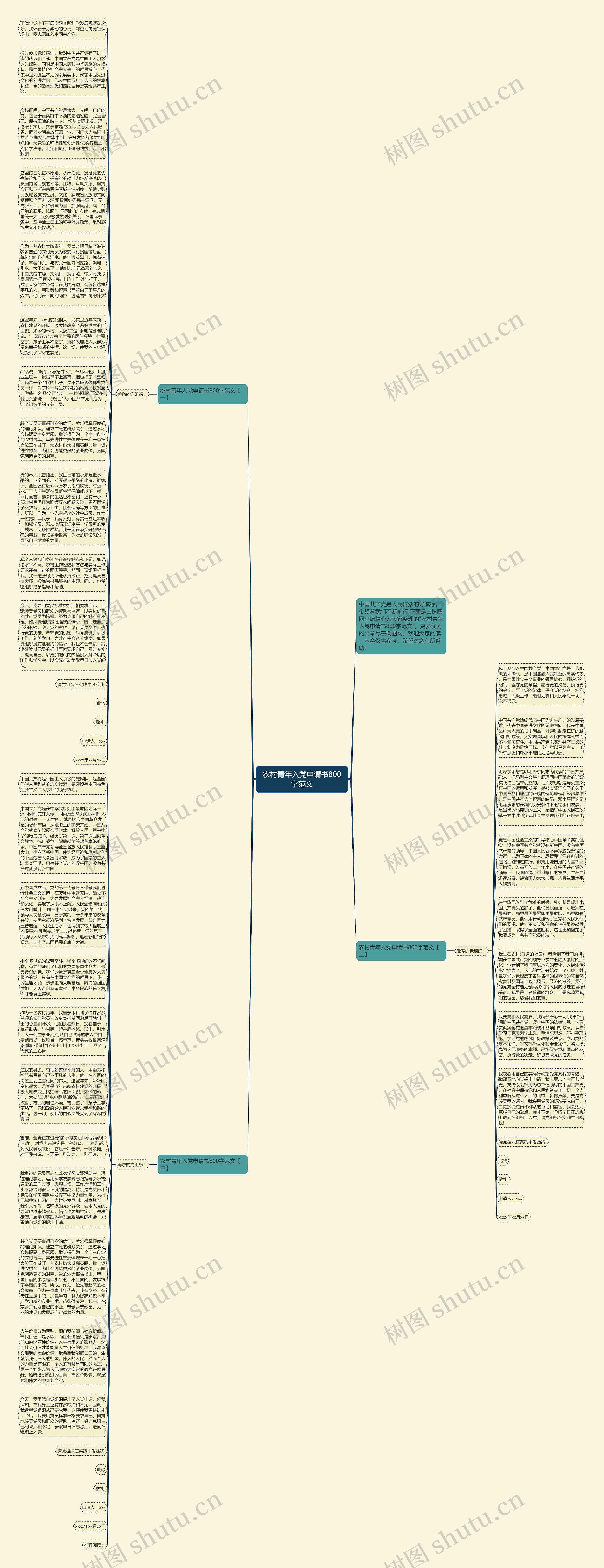 农村青年入党申请书800字范文思维导图