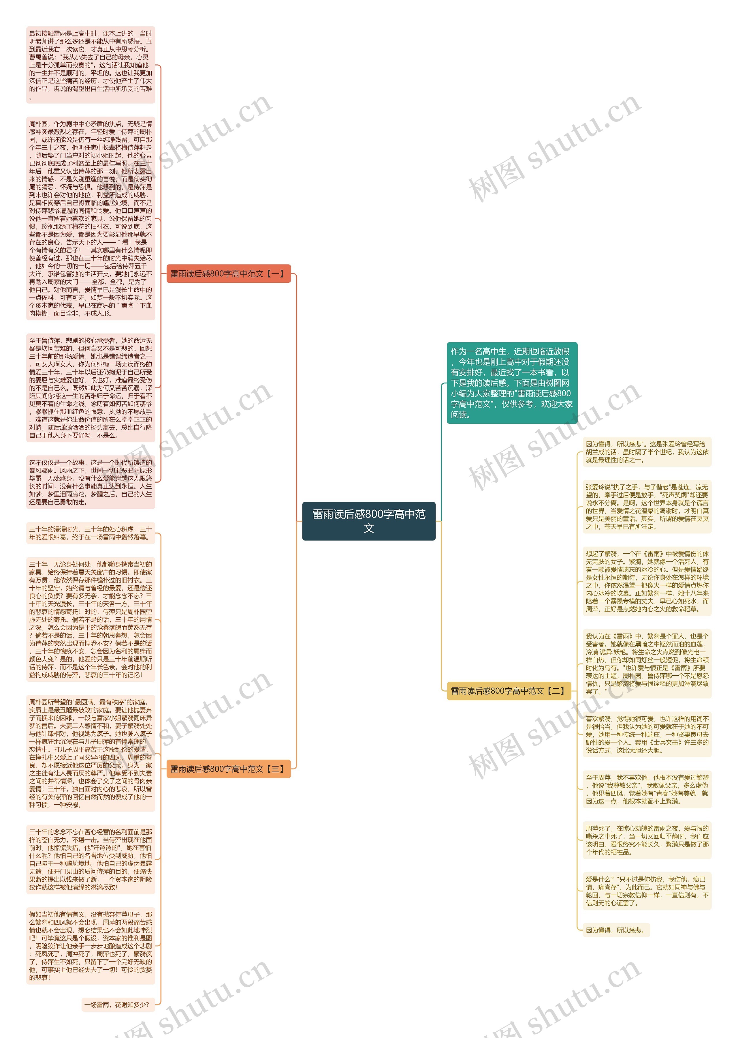雷雨读后感800字高中范文思维导图