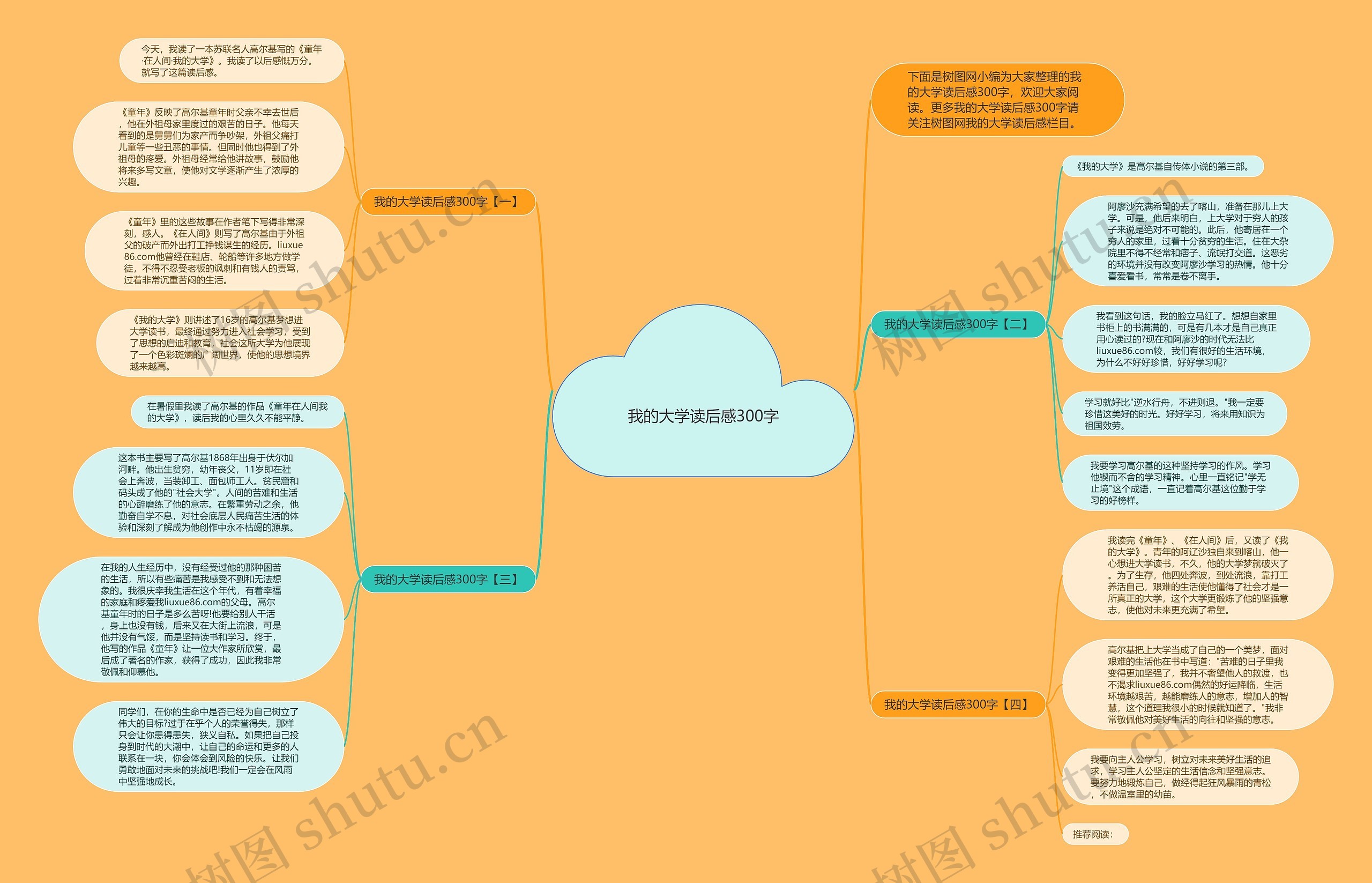 我的大学读后感300字思维导图