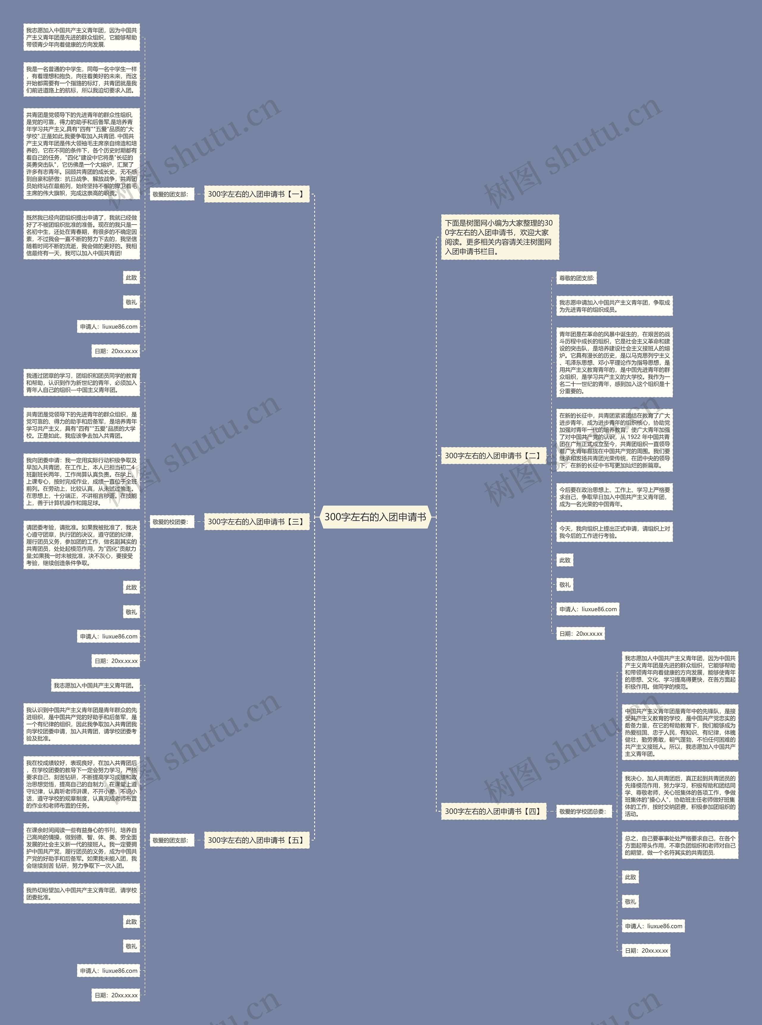 300字左右的入团申请书思维导图