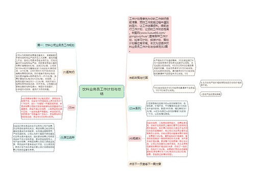 饮料业务员工作计划与总结