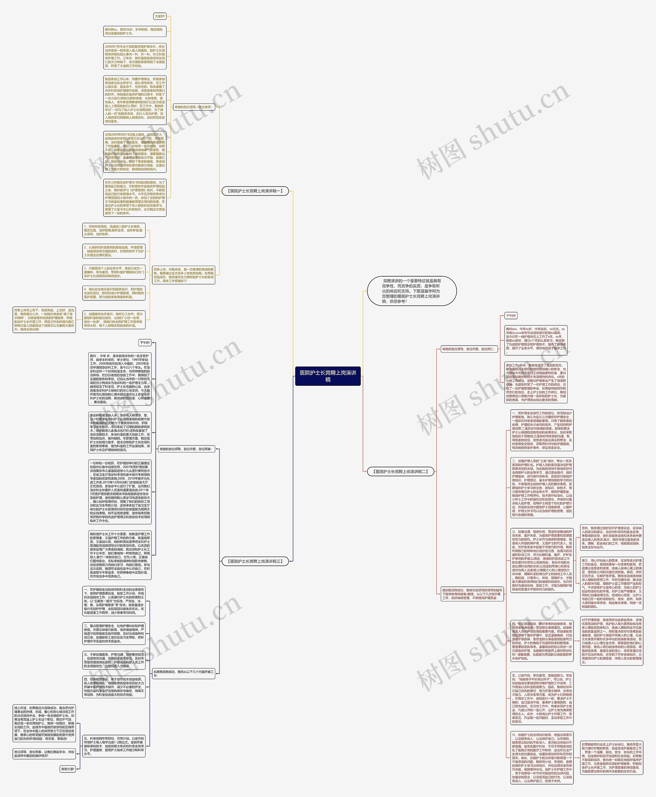 医院护士长竞聘上岗演讲稿思维导图