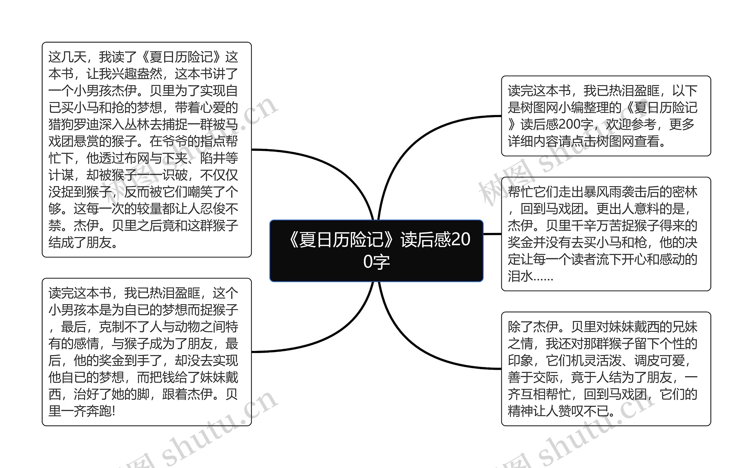 《夏日历险记》读后感200字思维导图