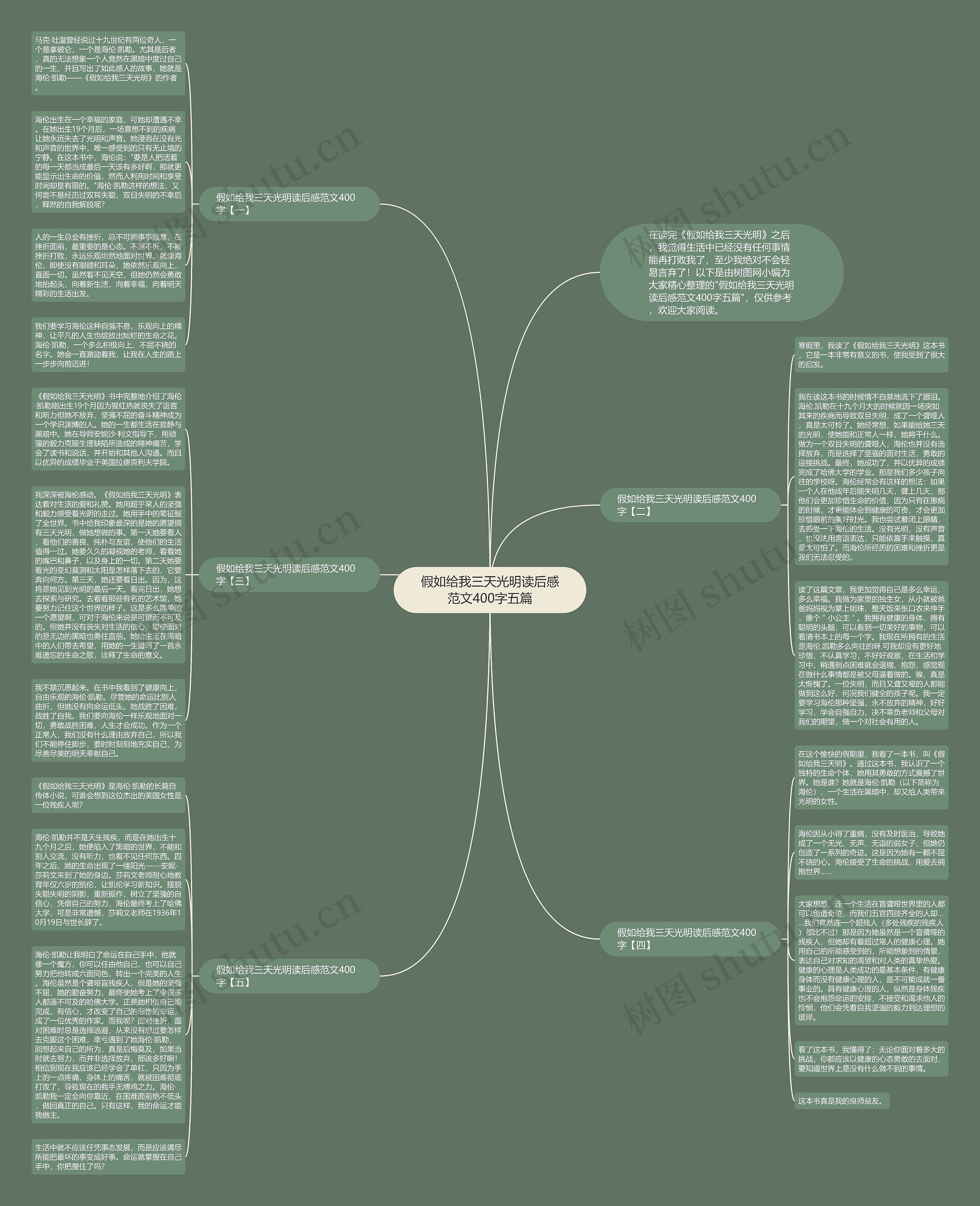 假如给我三天光明读后感范文400字五篇思维导图