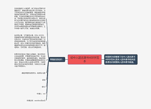 初中入团志愿书400字范本