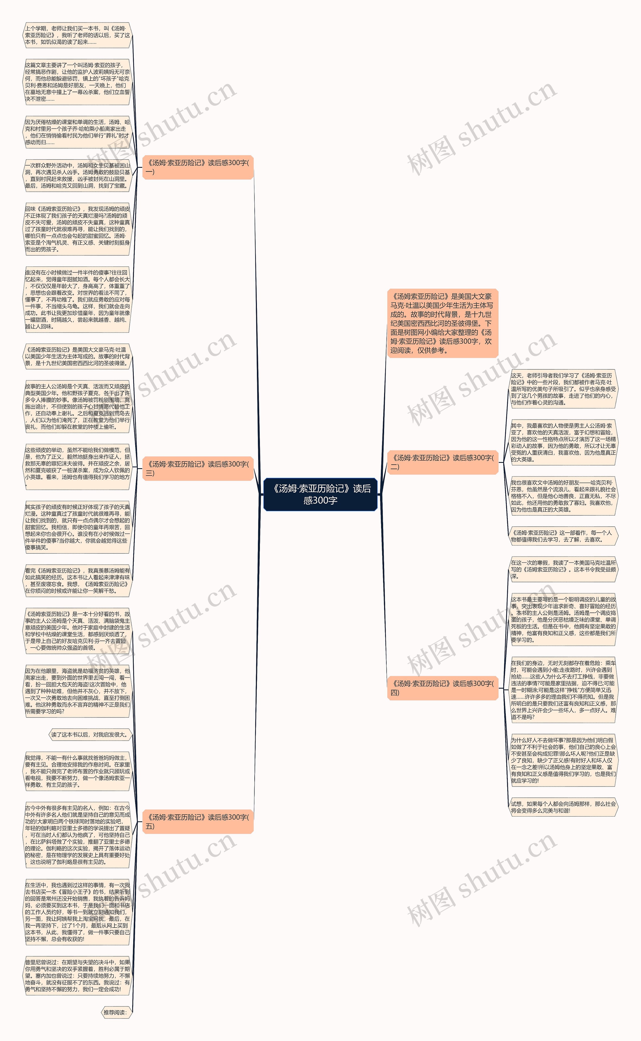 《汤姆·索亚历险记》读后感300字思维导图