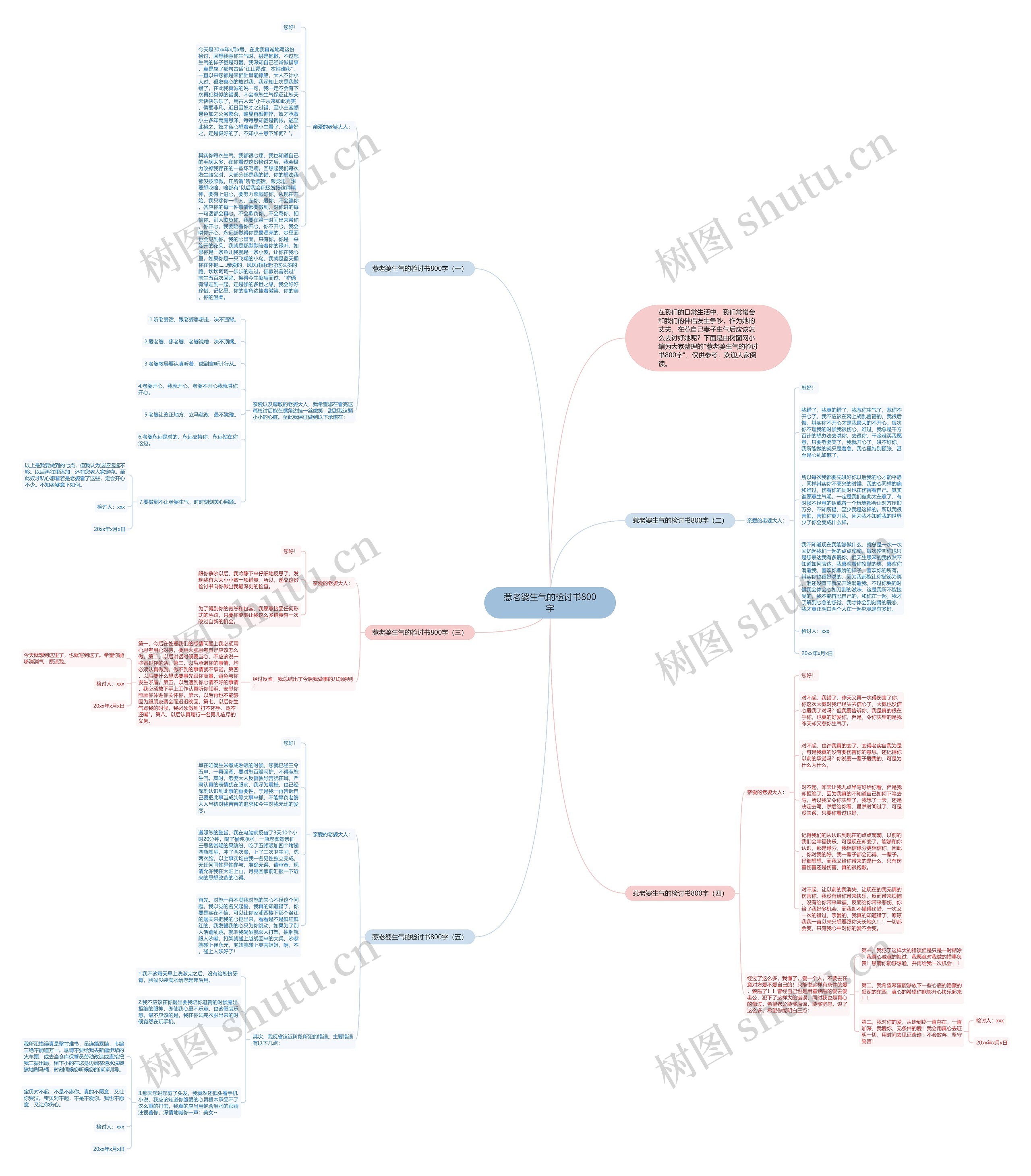 惹老婆生气的检讨书800字思维导图