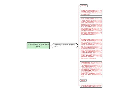 大一新生开学典礼演讲稿800字