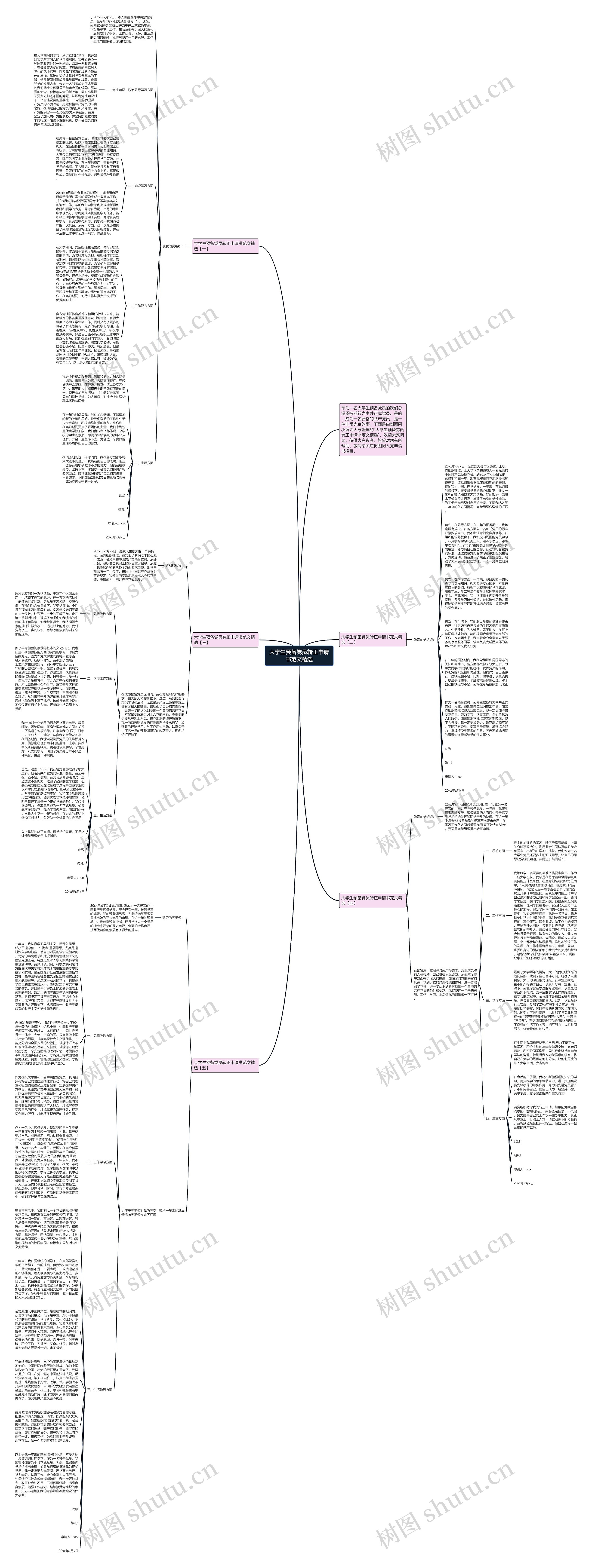 大学生预备党员转正申请书范文精选思维导图