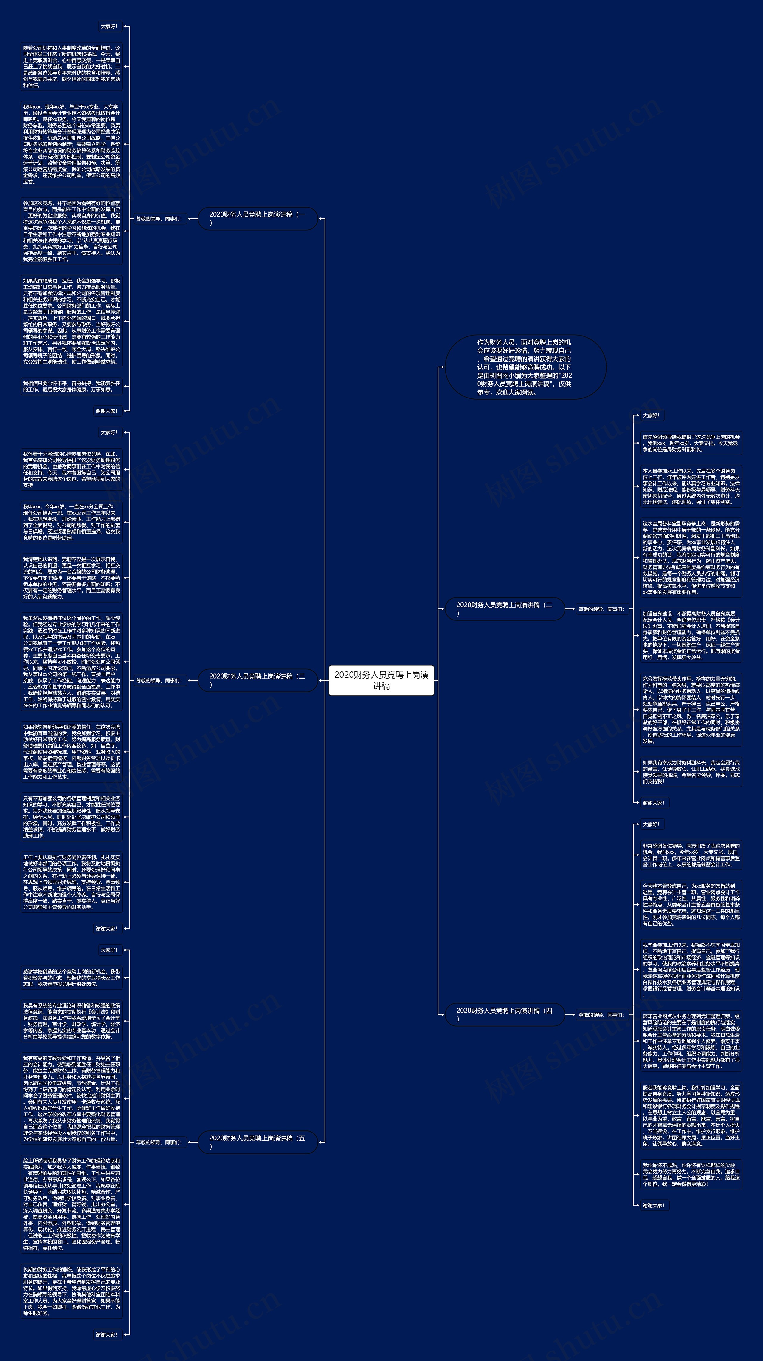 2020财务人员竞聘上岗演讲稿思维导图