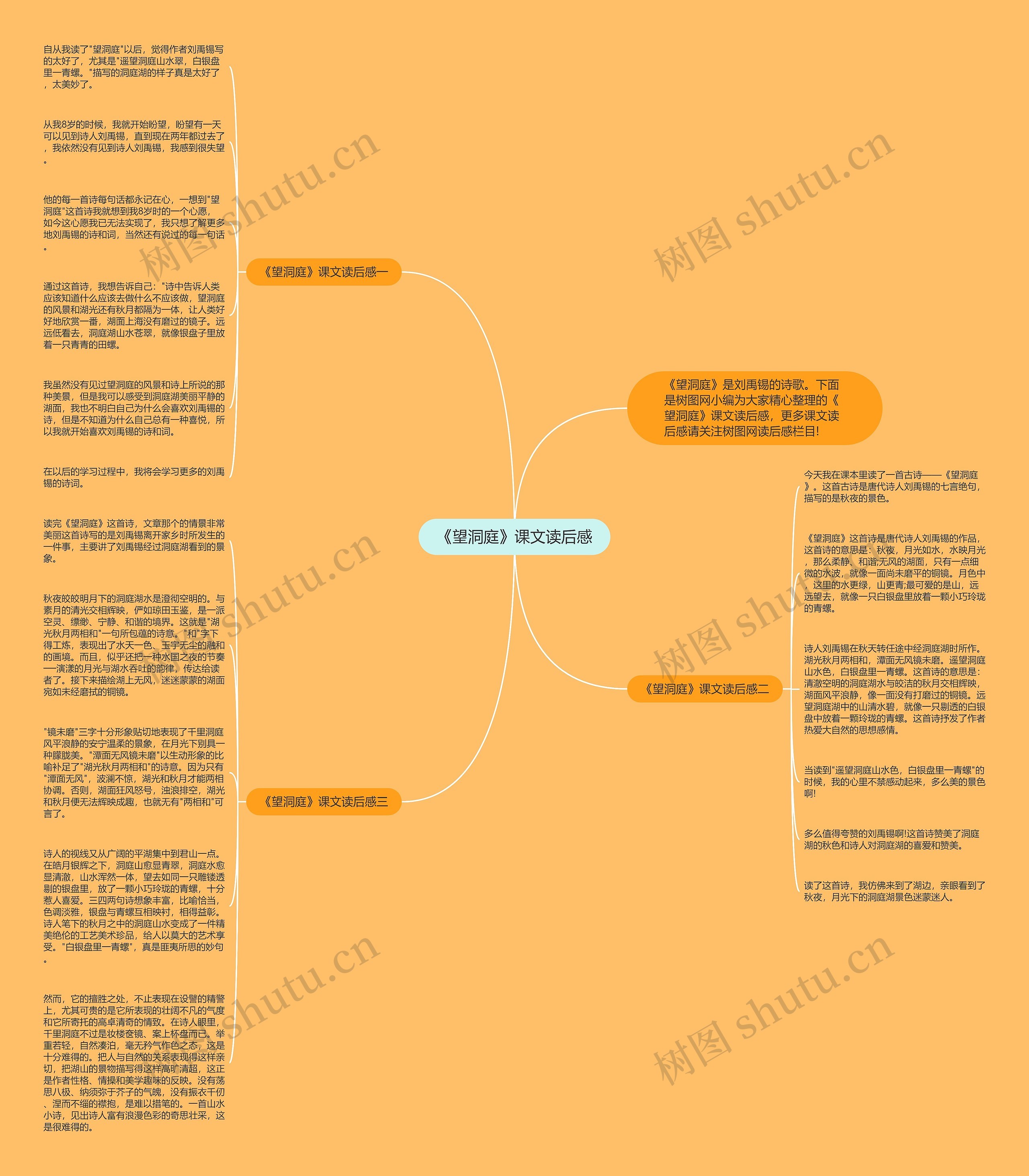 《望洞庭》课文读后感思维导图