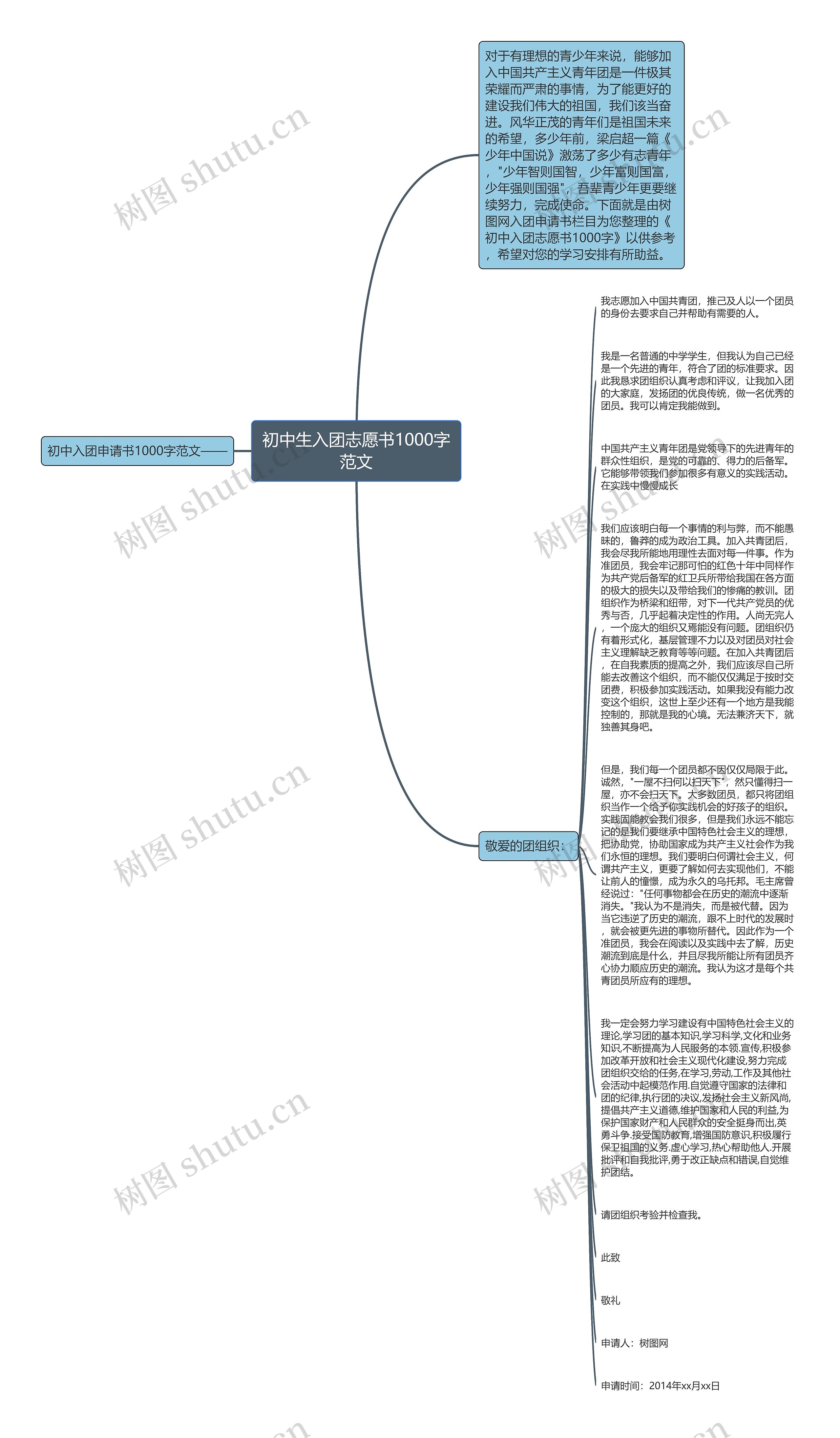 初中生入团志愿书1000字范文