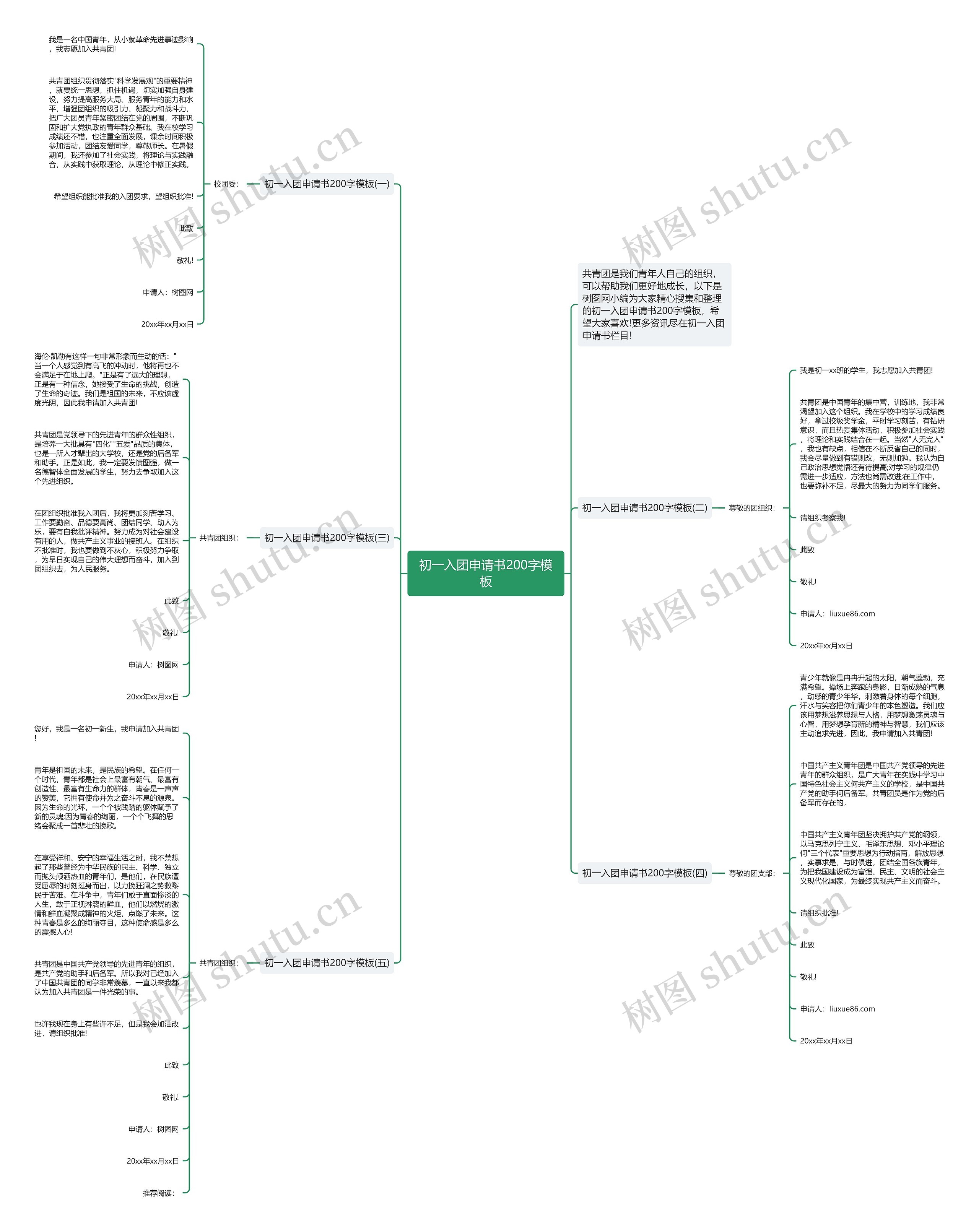初一入团申请书200字模板