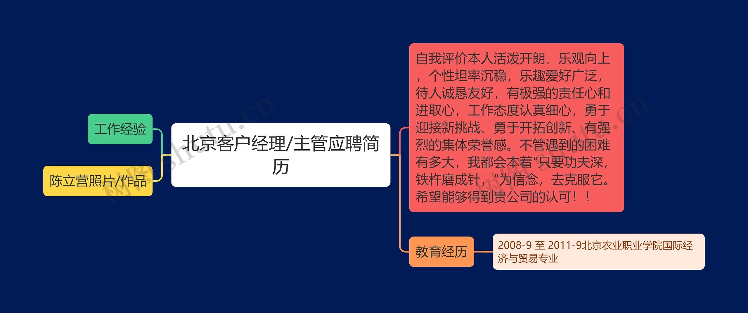 北京客户经理/主管应聘简历