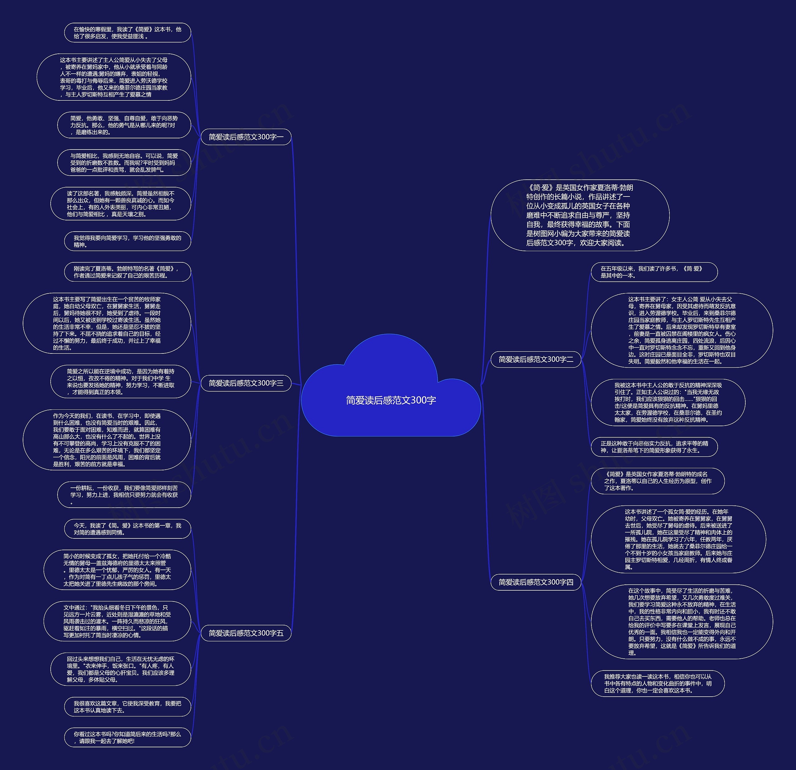 简爱读后感范文300字思维导图