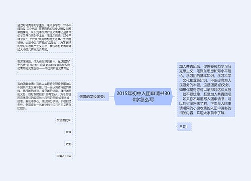 2015年初中入团申请书300字怎么写