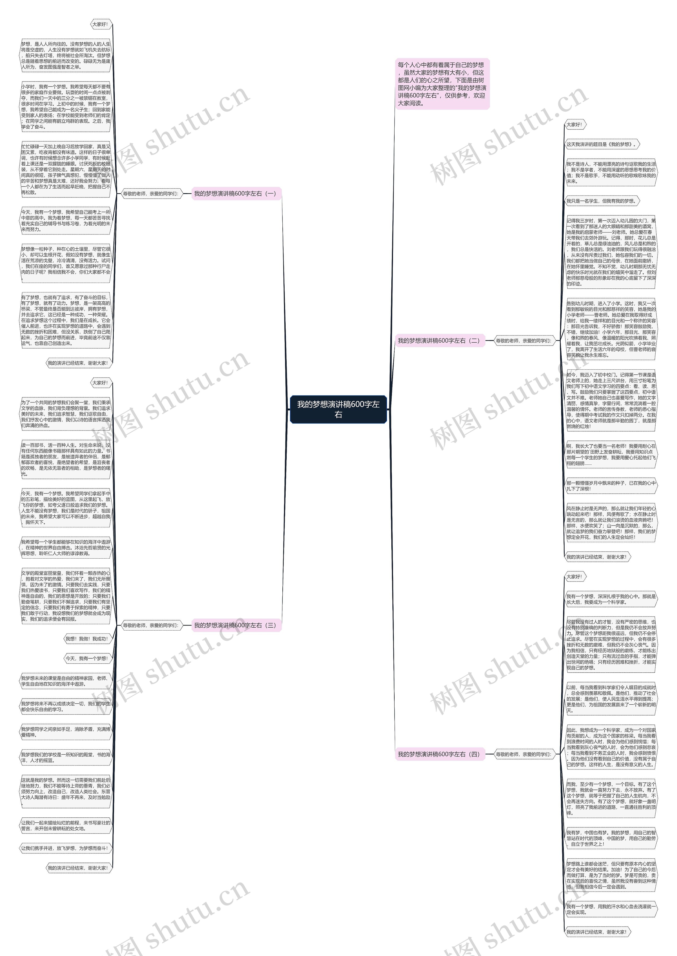 我的梦想演讲稿600字左右思维导图