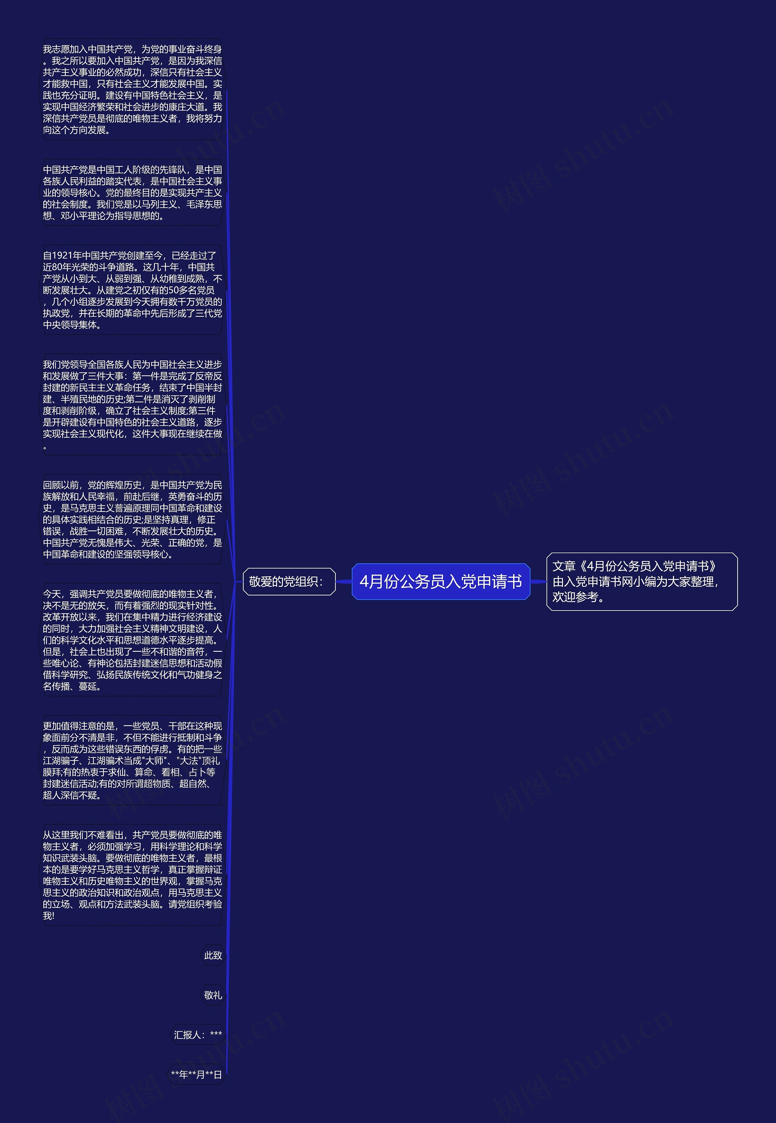 4月份公务员入党申请书