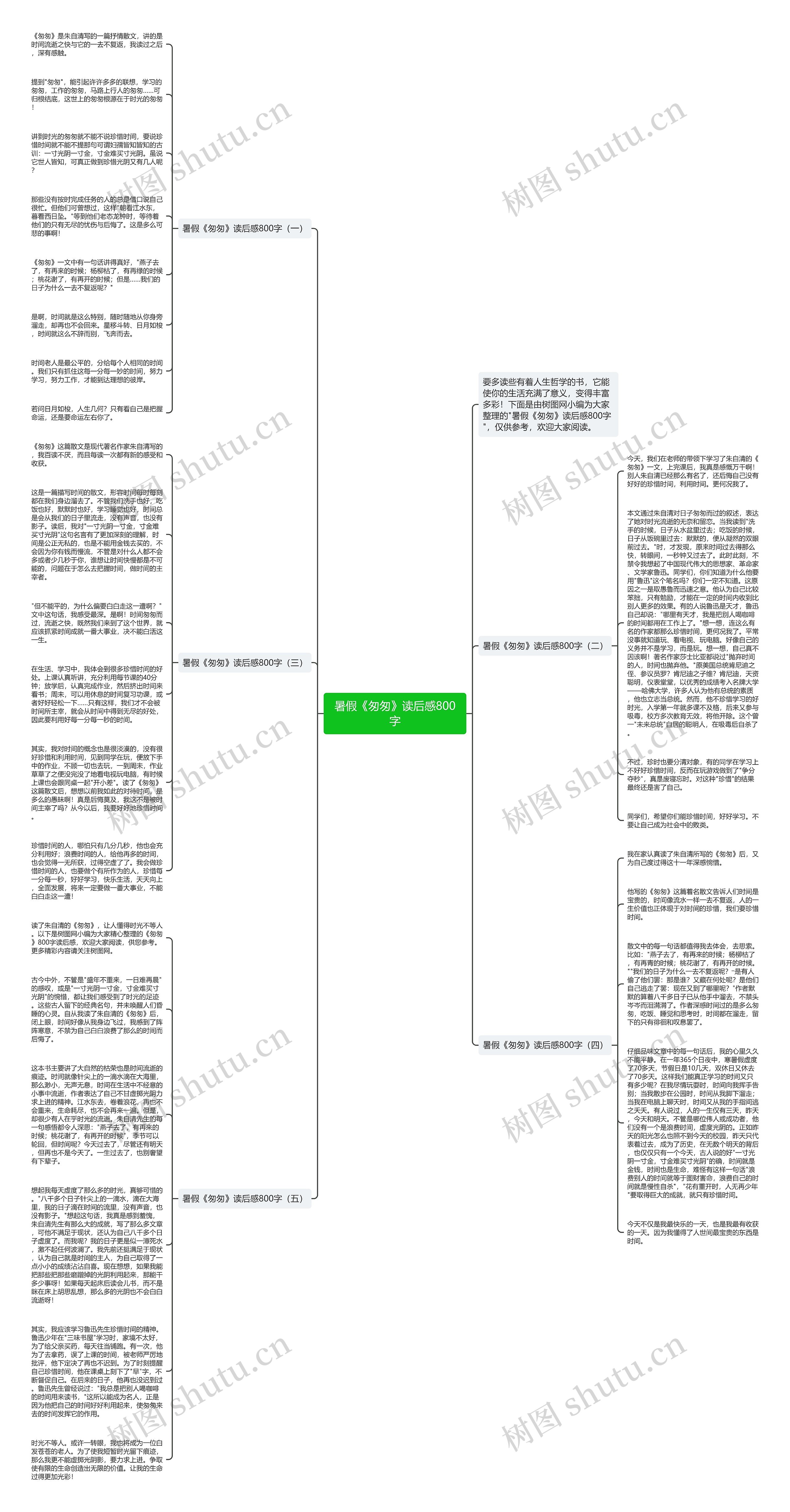 暑假《匆匆》读后感800字思维导图