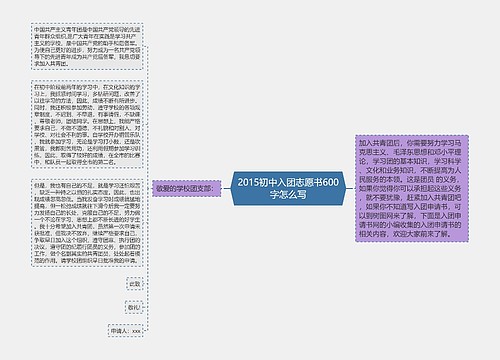 2015初中入团志愿书600字怎么写