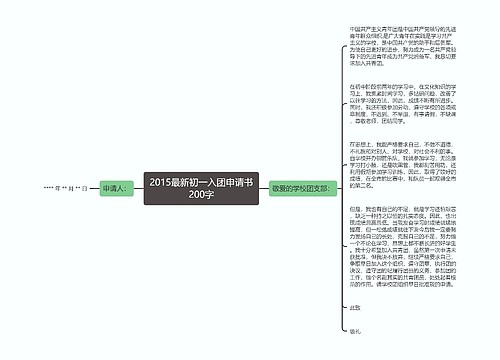 2015最新初一入团申请书200字