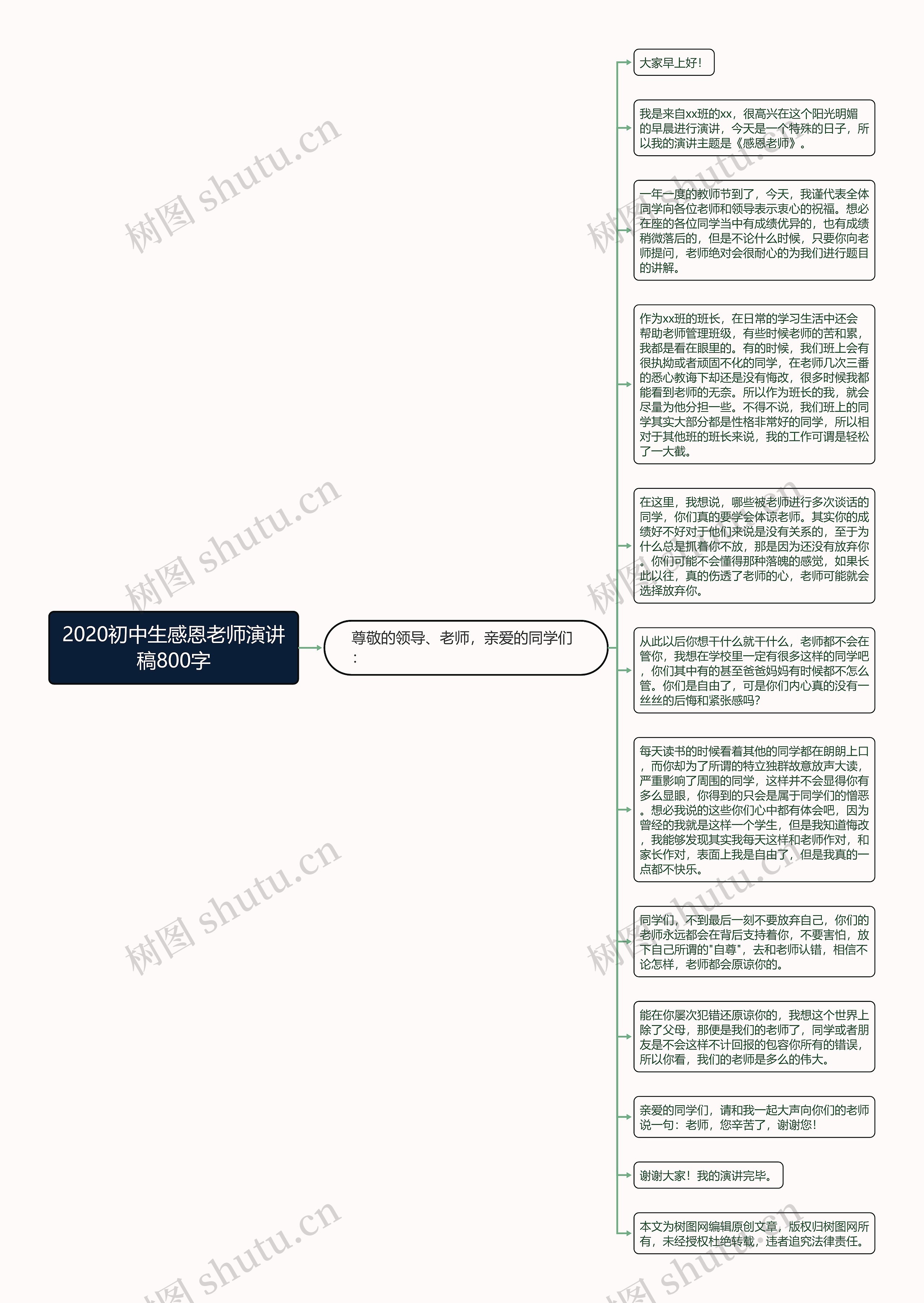 2020初中生感恩老师演讲稿800字