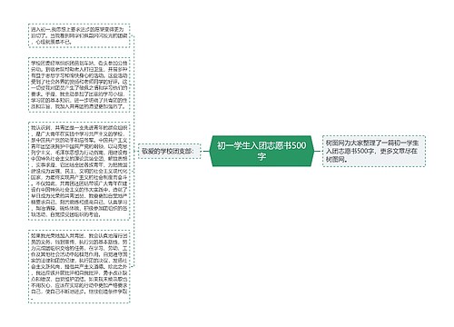 初一学生入团志愿书500字