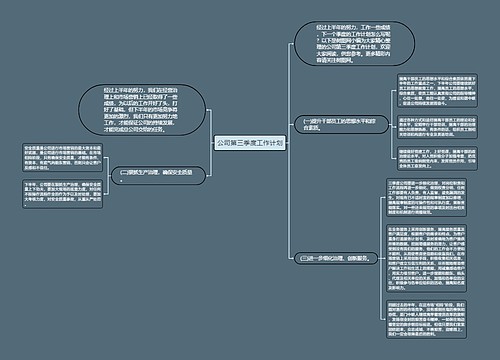 公司第三季度工作计划