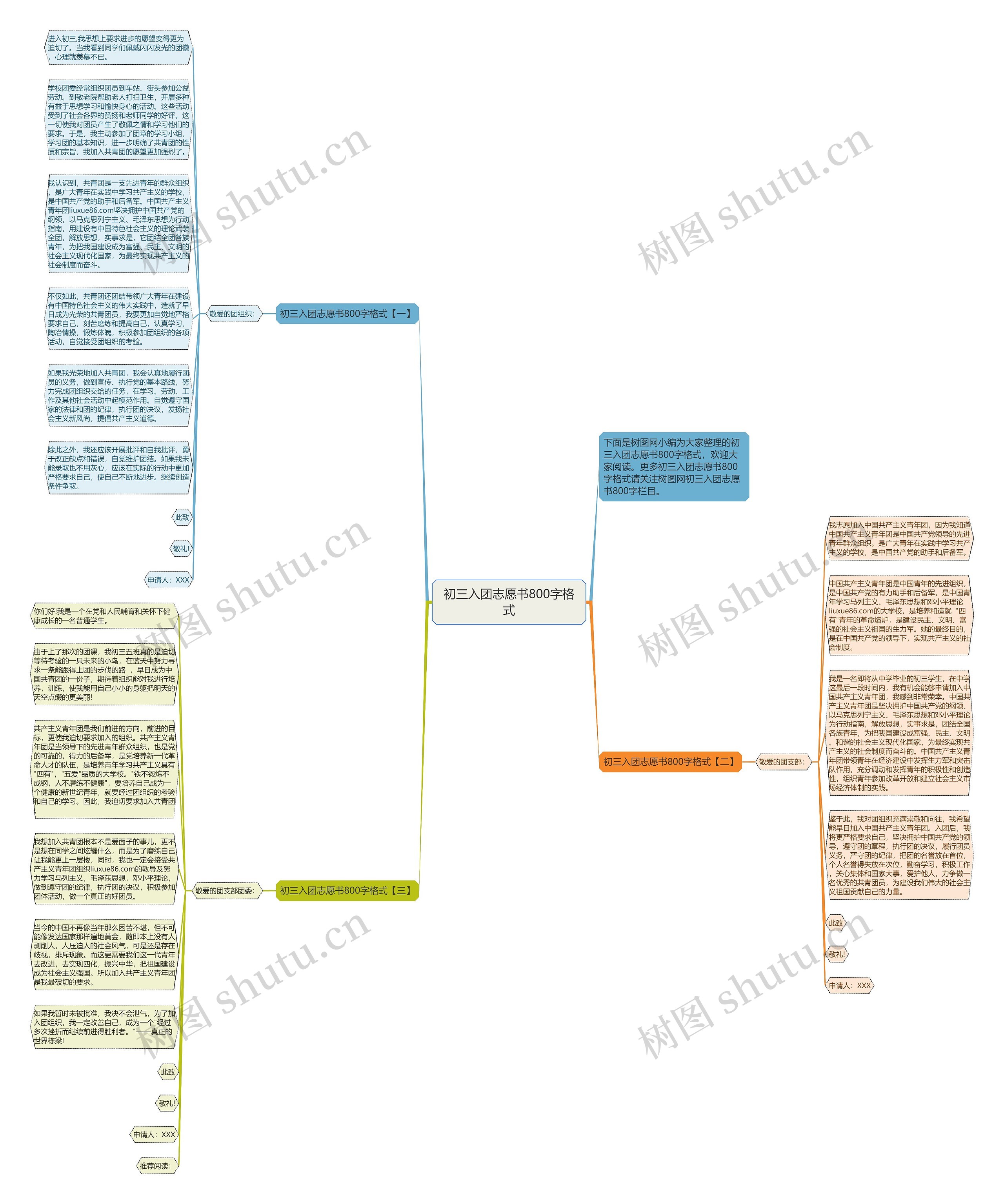 初三入团志愿书800字格式思维导图