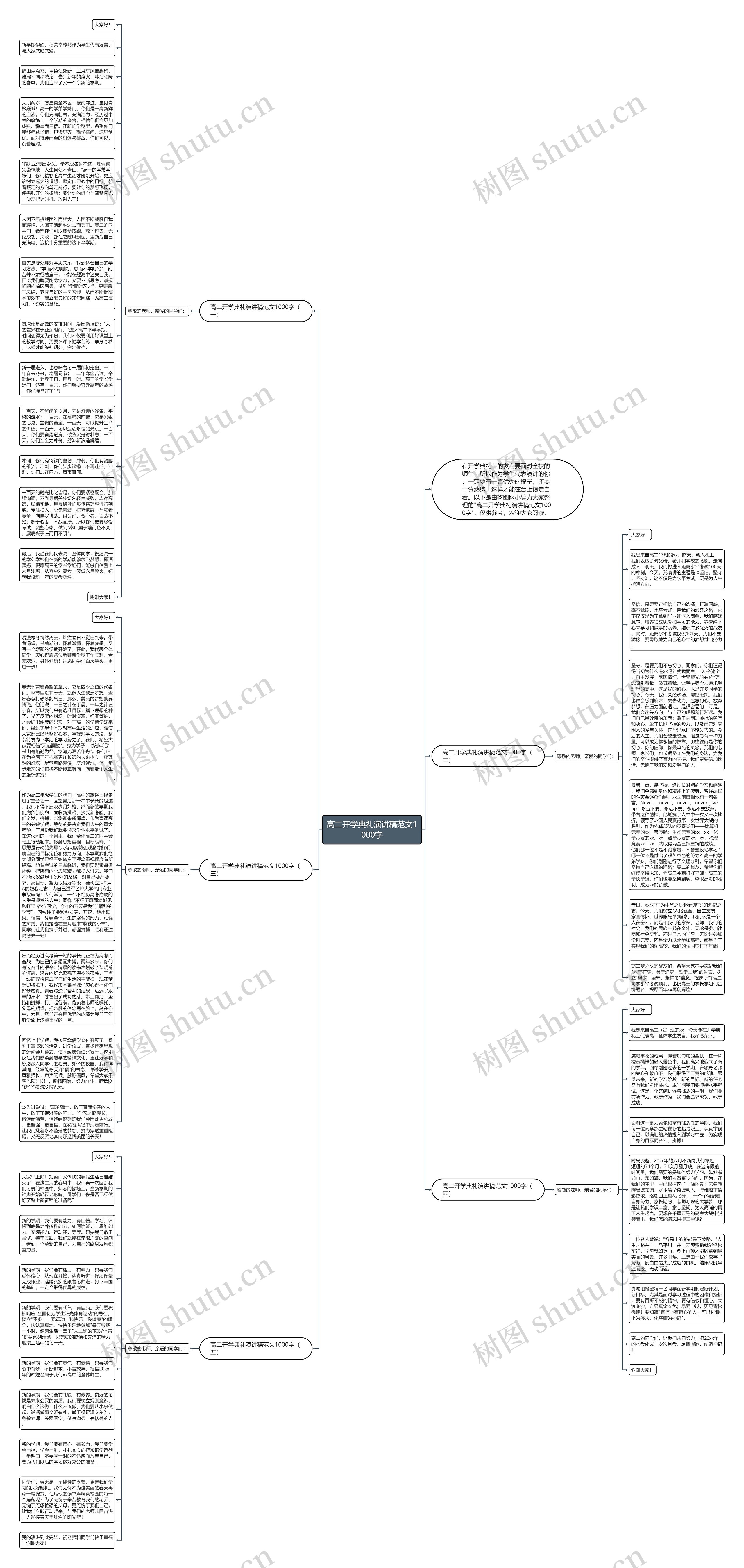 高二开学典礼演讲稿范文1000字思维导图