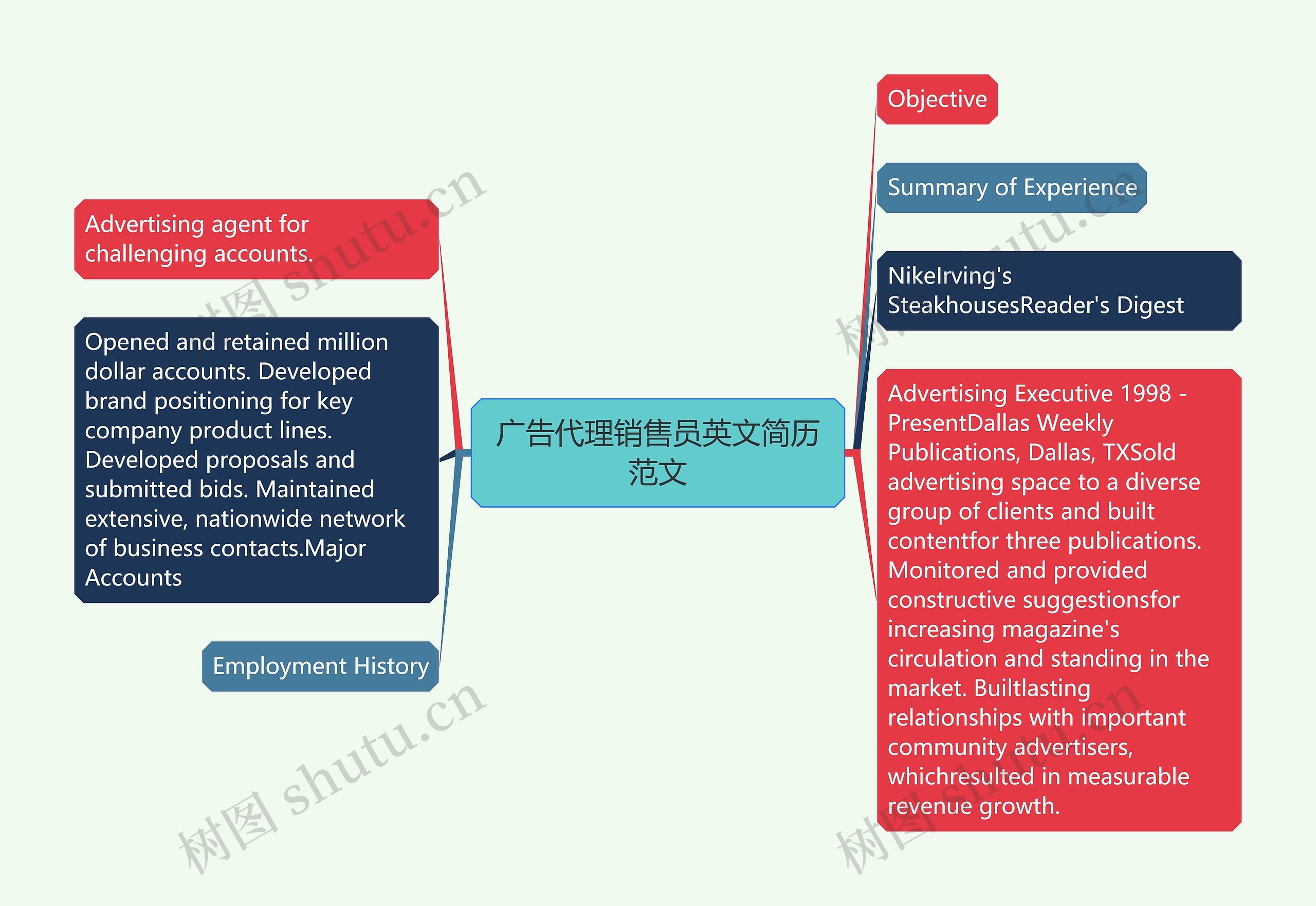 广告代理销售员英文简历范文