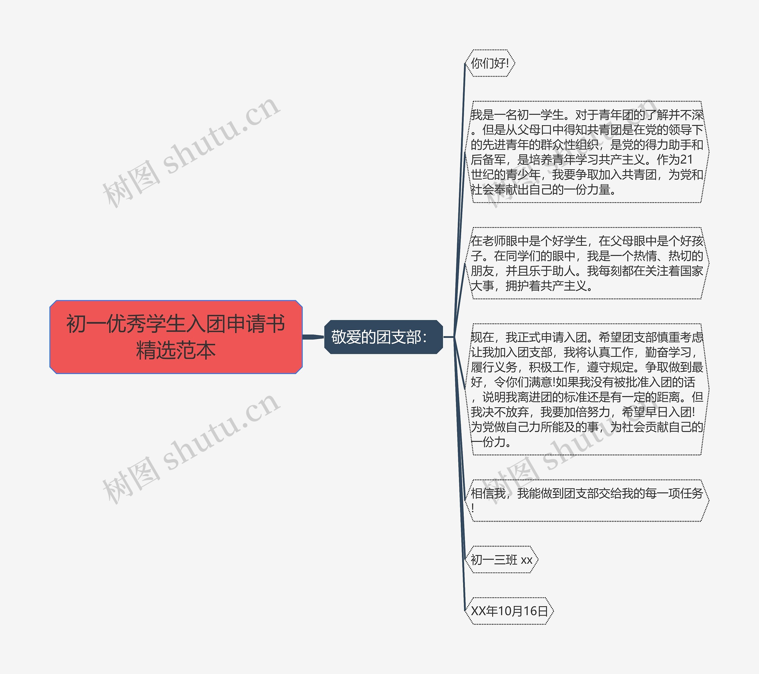 初一优秀学生入团申请书精选范本