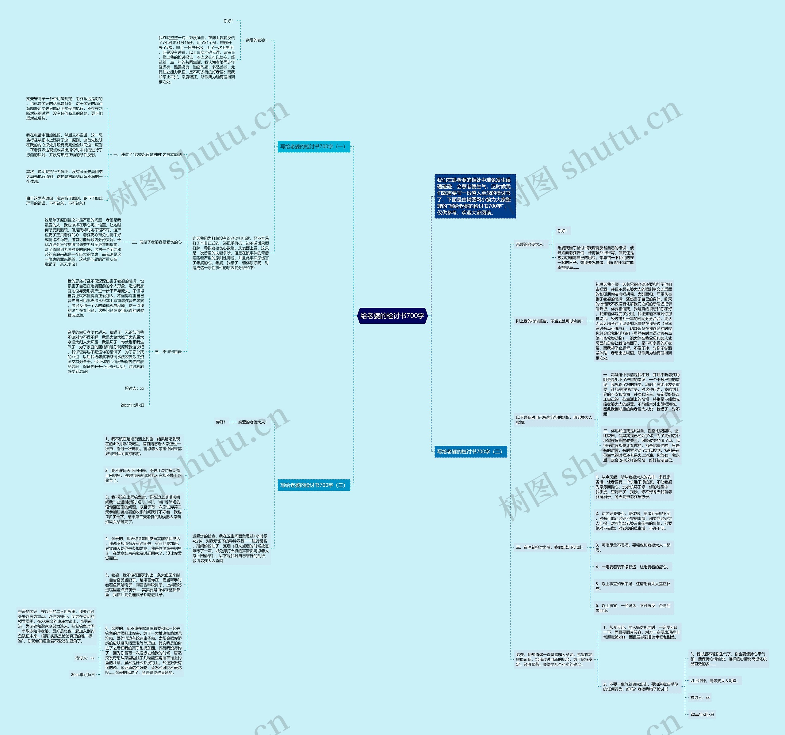 给老婆的检讨书700字思维导图