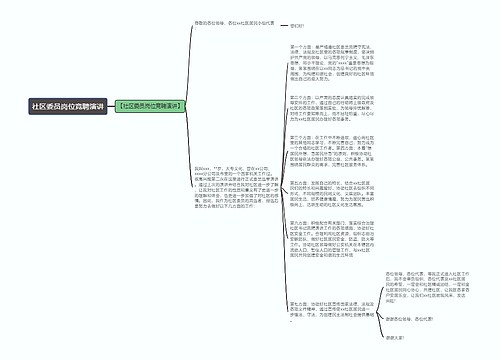 社区委员岗位竞聘演讲