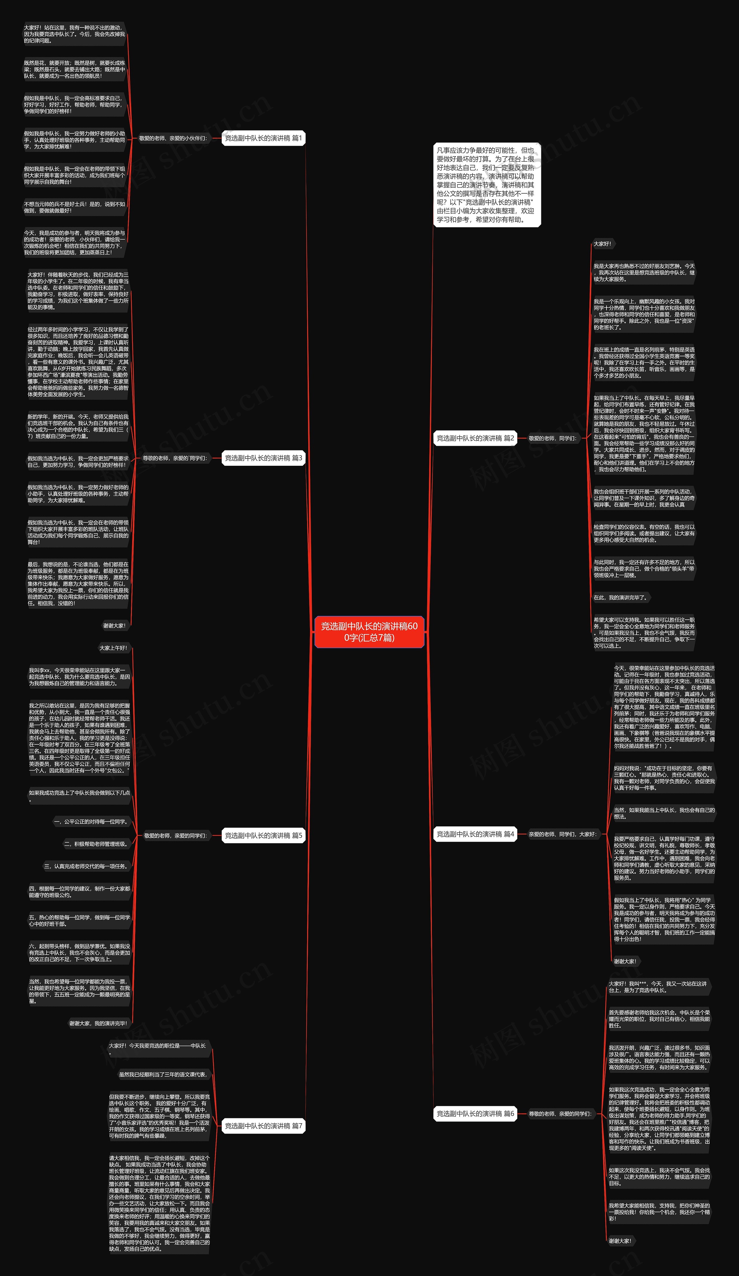 竞选副中队长的演讲稿600字(汇总7篇)思维导图