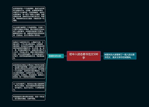 初中入团志愿书范文500字