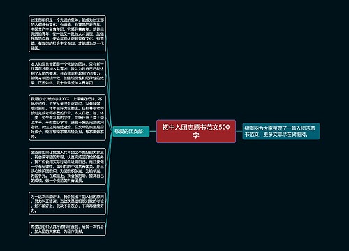 初中入团志愿书范文500字