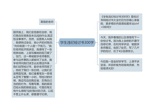 学生违纪检讨书300字