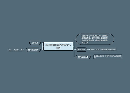 北京英语翻译大学生个人简历