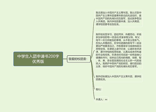 中学生入团申请书200字优秀版