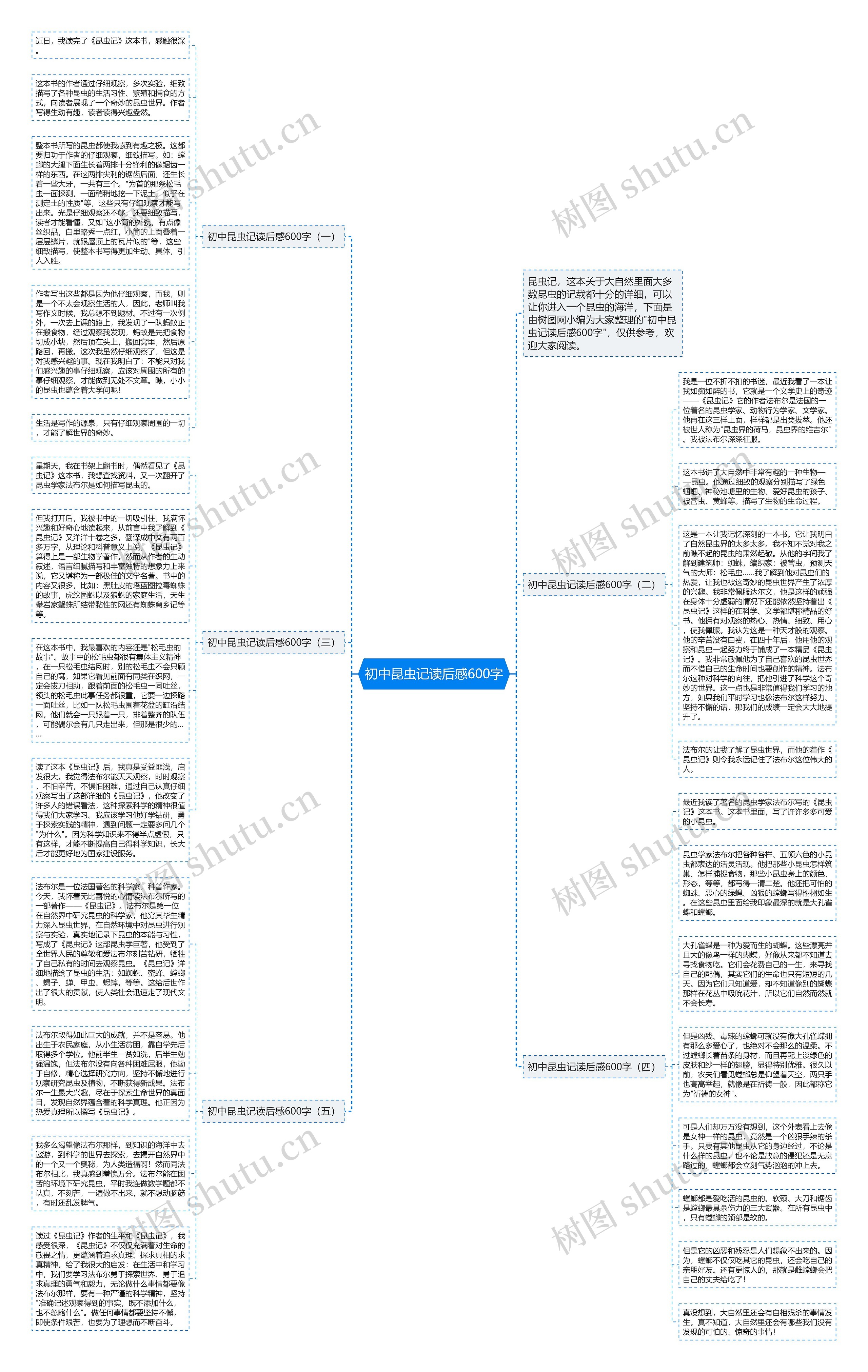 初中昆虫记读后感600字思维导图