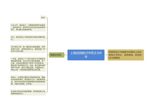 上班迟到检讨书范文300字