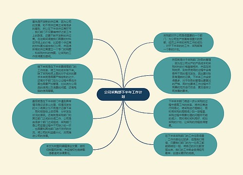 公司采购部下半年工作计划