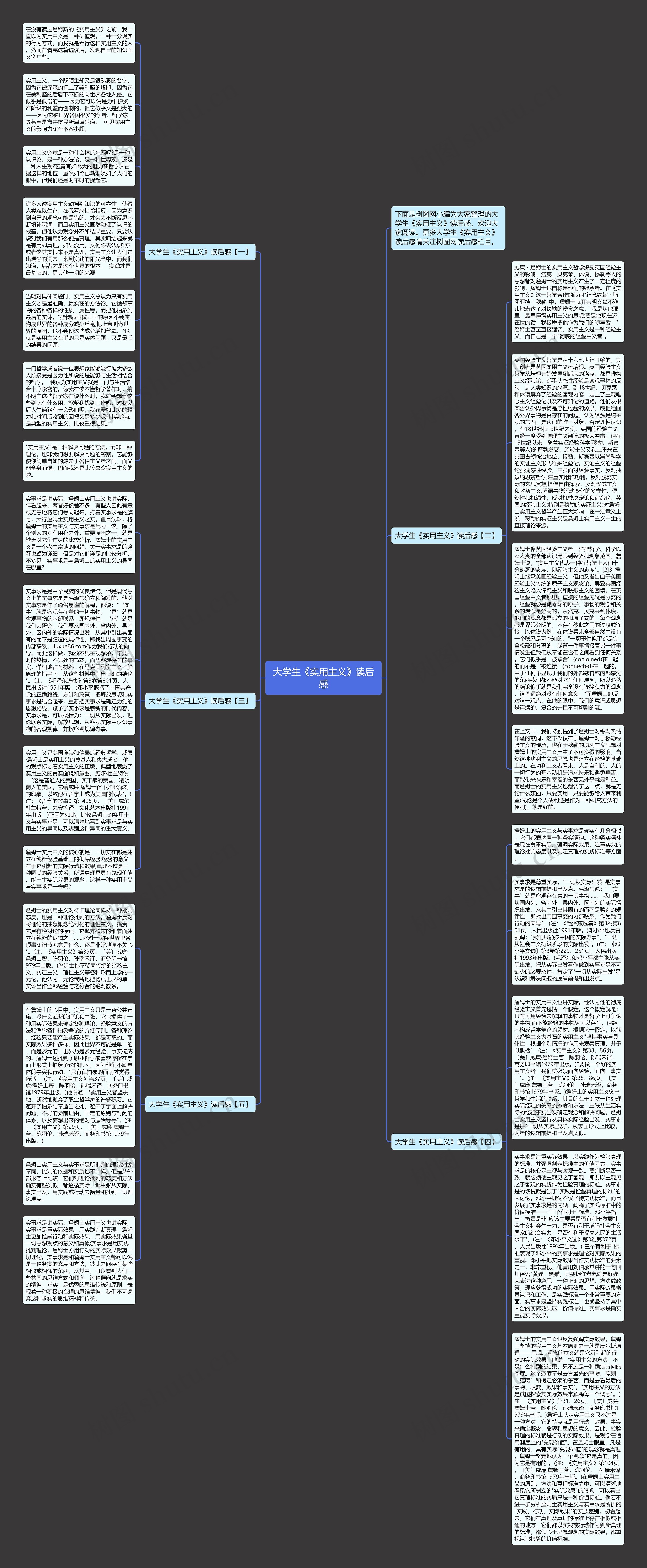 大学生《实用主义》读后感思维导图