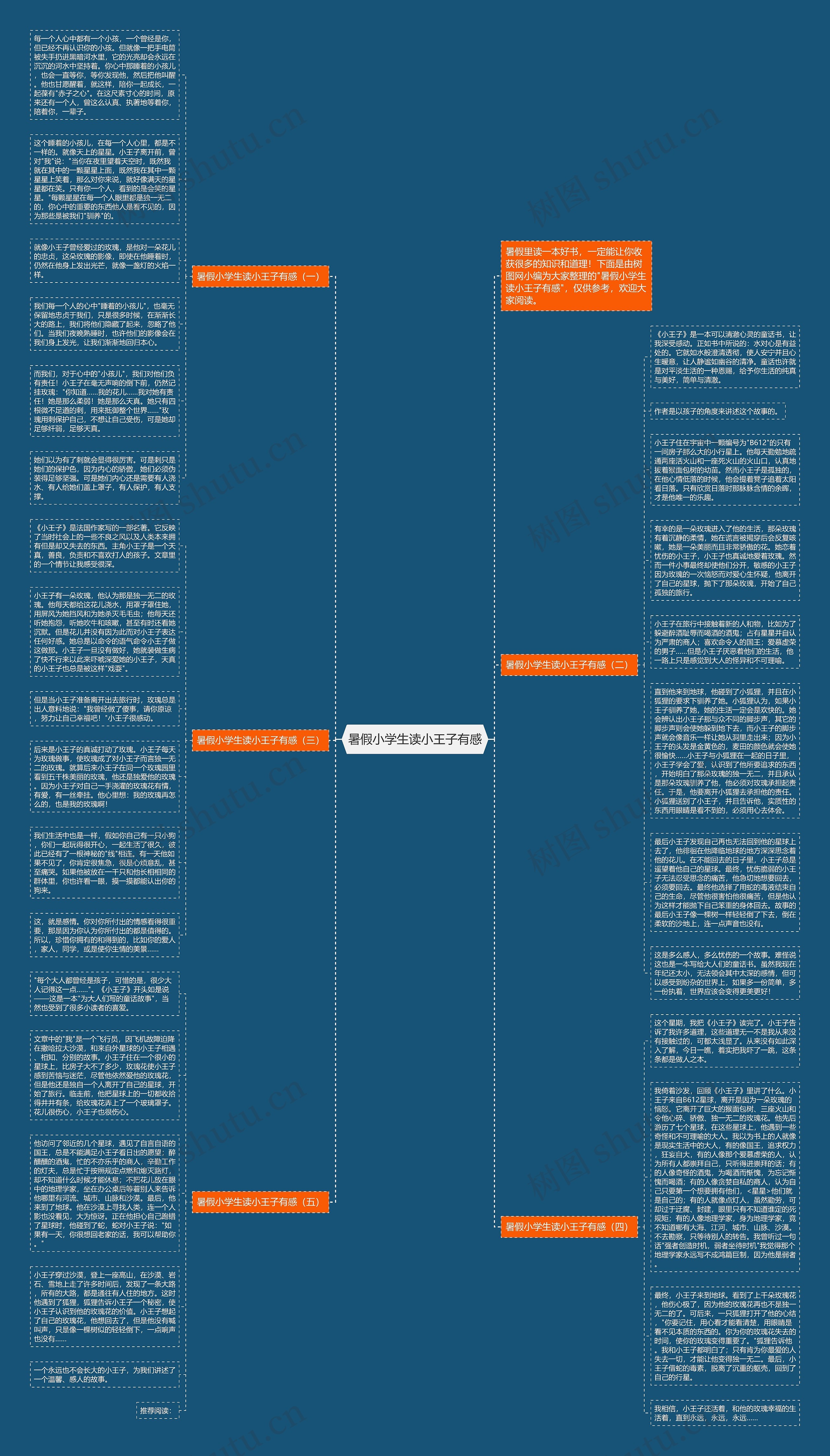 暑假小学生读小王子有感思维导图