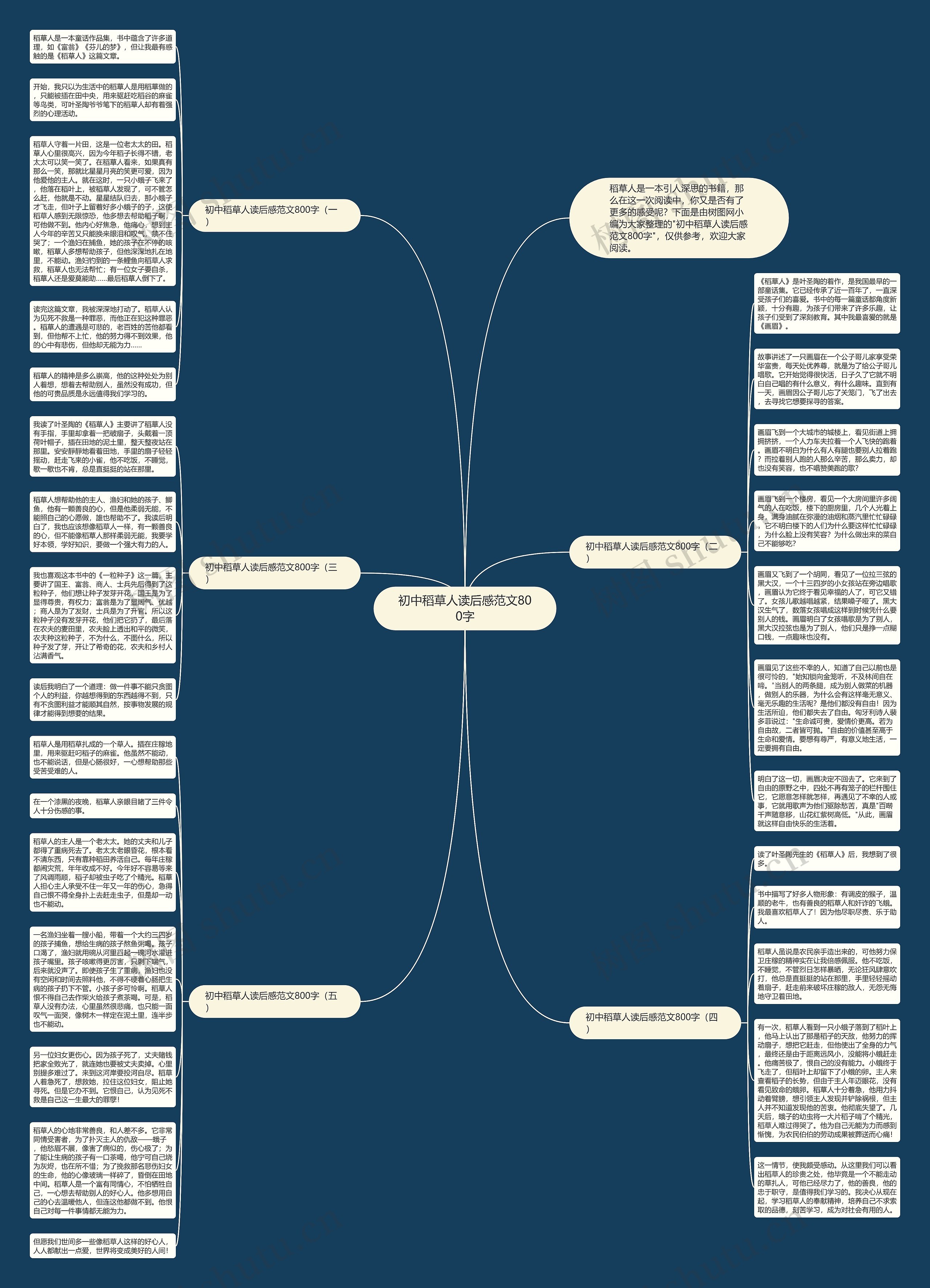 初中稻草人读后感范文800字思维导图