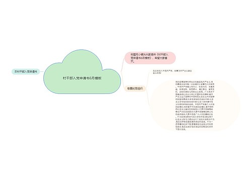 村干部入党申请书6月模板