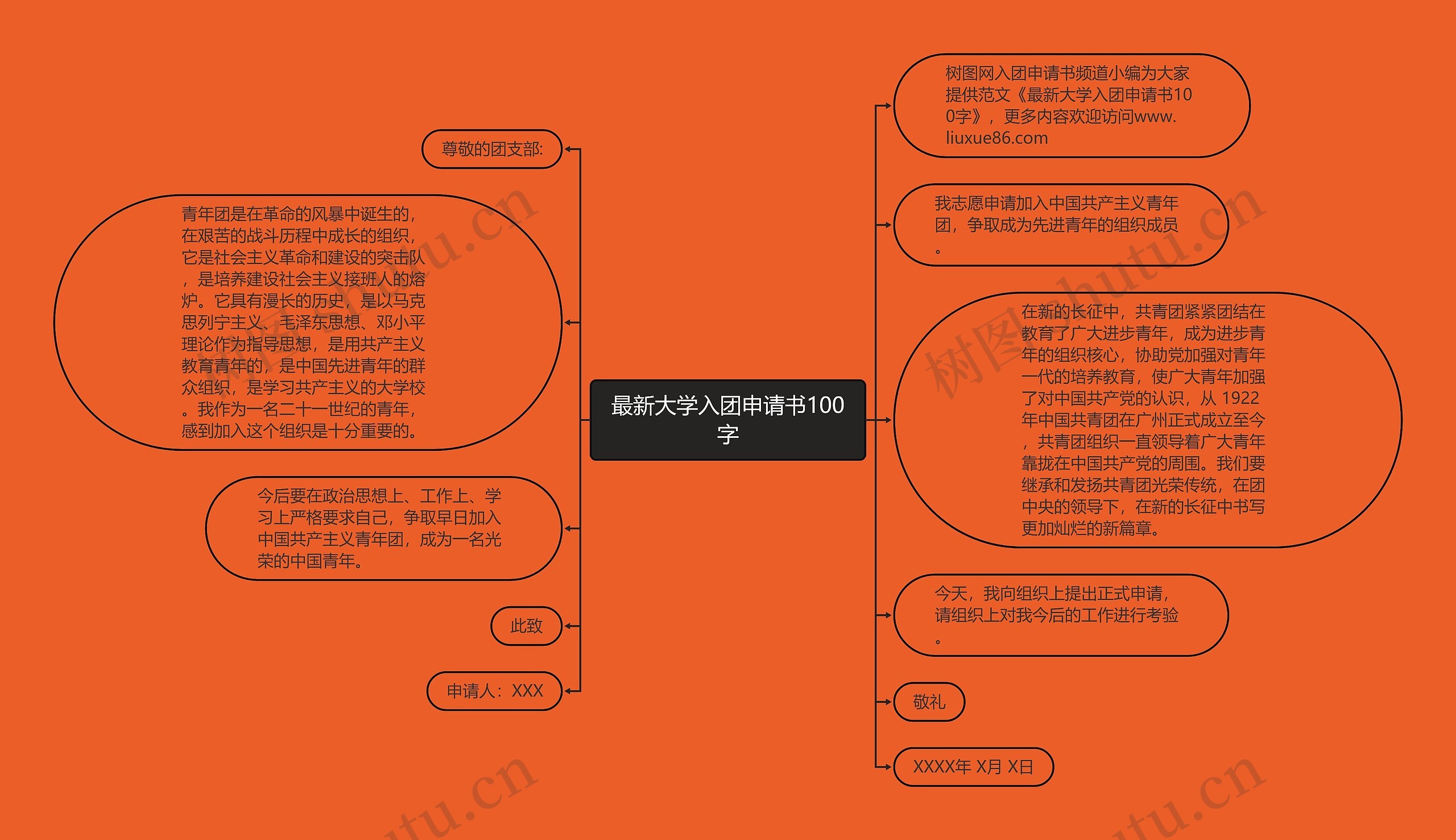 最新大学入团申请书100字